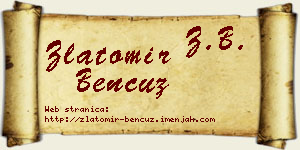Zlatomir Bencuz vizit kartica